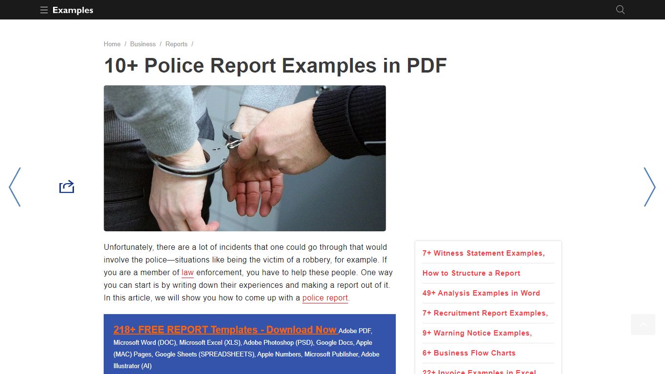 Police Report - Examples, Format, Pdf | Examples